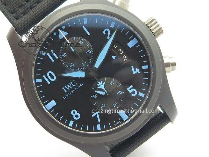 MIROTIME 0521 Pilot Chrono IW388003 Real Ceramic V6F 1:1 Best Edition On Black Nylon Strap A StreetReady 7284